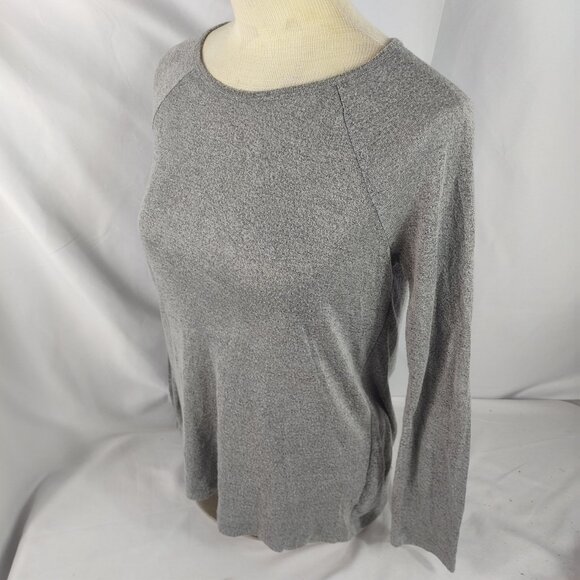Faded Glory Womens Split Back Tunic Long Sleeve Pullover Top Gray Sz Small - Picture 2 of 5
